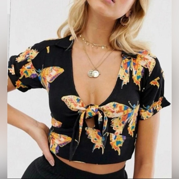 Free People butterfly crop top, size L‎ - Picture 2 of 13